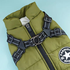 Winter Warm Pet Dog Jacket With Harness