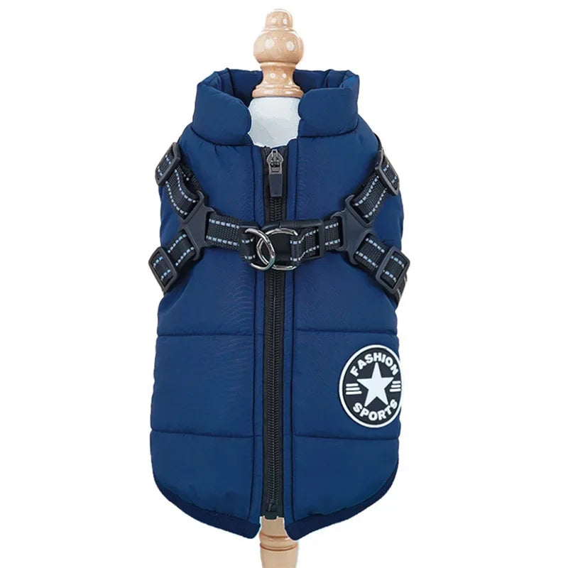 Winter Warm Pet Dog Jacket With Harness