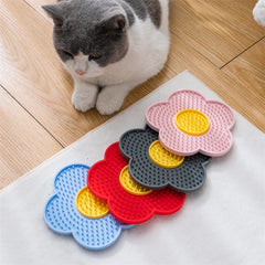 Pet Cat Licking Pad Sun Flower Shape