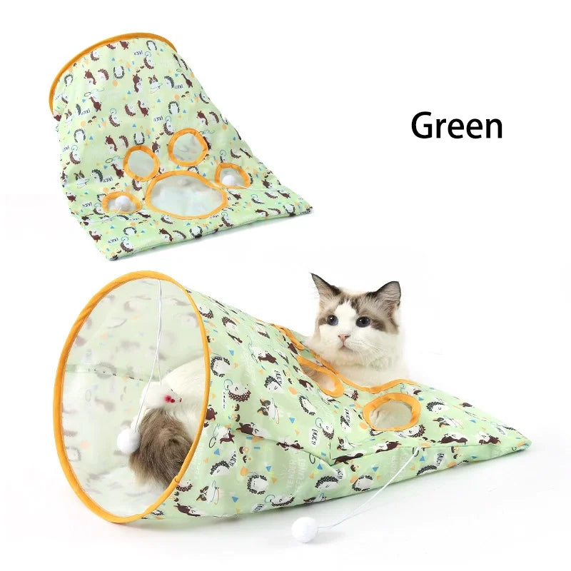 Cat Tunnel Bag Interactive Toy With Peek