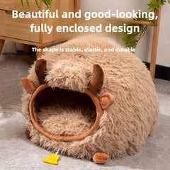 New Cat Bed Yak-Shaped Winter-Warm Semi-Enclosed House