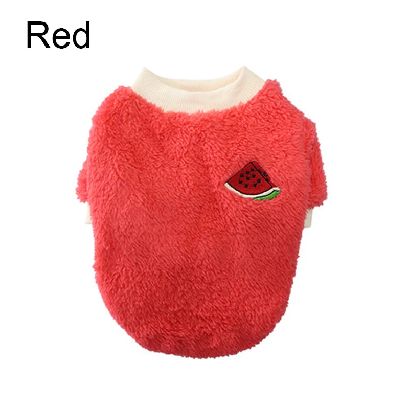 Cute Fruit Print Dog Hoodies Warm Small