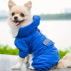 Dog Raincoat Puppy Pet Hooded With D-Ring