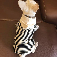 Striped Cotton Hoodie Dog Sweater Warm