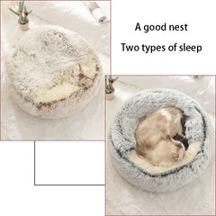 Soft Plush Pet Bed With Cover Round