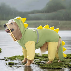 Large Dog Dinosaur Raincoat Four Legged Waterproof
