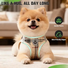 Expawler Plaid Harness Leash Set With Airtag