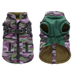 Pet Dog Coat With Reflective Harness Winter