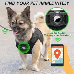 Small Dog Harness With Airtag, Reflective Leash