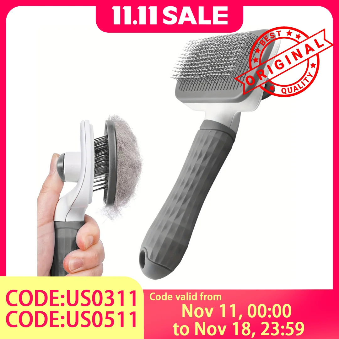 2-In-1 Pet Grooming Brush Massaging Deshedder