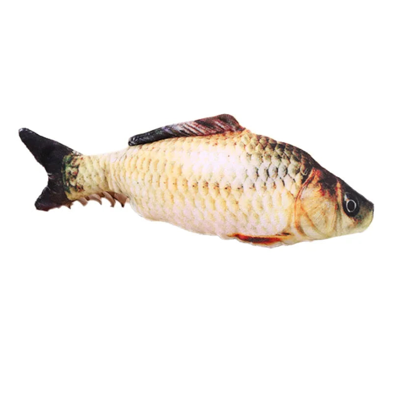 Plush Catnip Fish Toy Interactive Squeaky Chewable