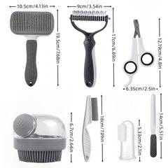 8Pcs/Set Dog Grooming Kit, Self-Cleaning Pet Set