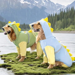 Large Dog Dinosaur Raincoat Four Legged Waterproof