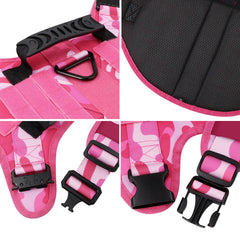 Military Pink Camouflage Dog Harness For Large