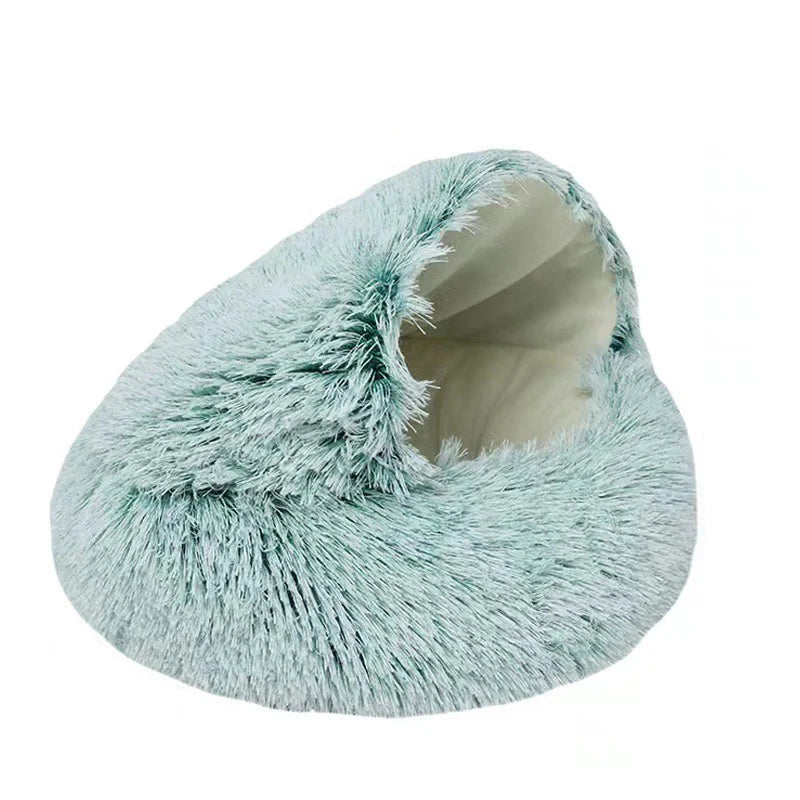 Soft Plush Pet Bed With Cover Round