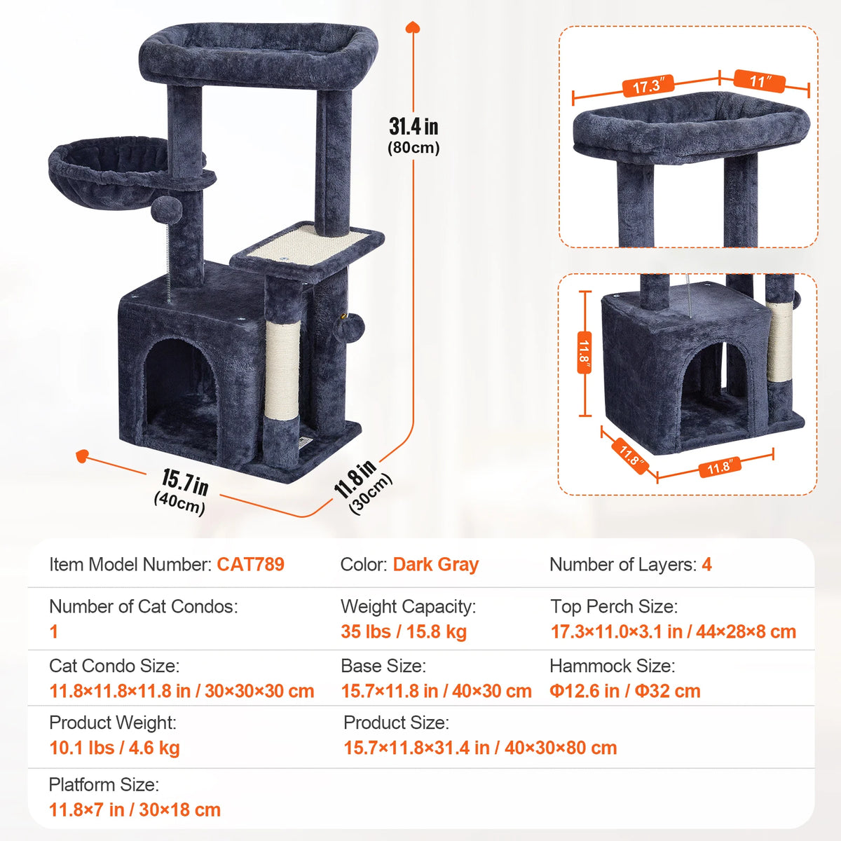 Succebuy Cat Tree For Indoor Tower
