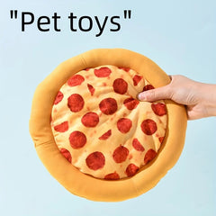 Squeaky Plush Pizza Shrimp Dog Toy Durable