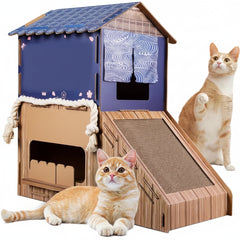Cardboard Cat House For Indoor,Cat Scratcher House,Cat