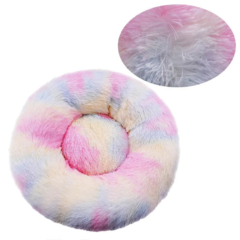 Round Large Dog Bed Winter Warm Plush