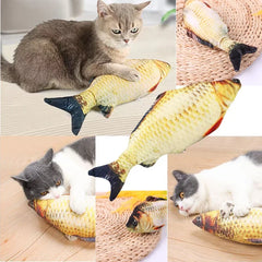 Plush Catnip Fish Toy Interactive Squeaky Chewable