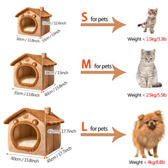 Folding Houses Removable Washable Cat Puppy Cave