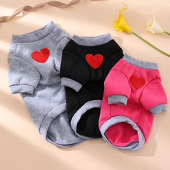 Winter Warm Small Dog Hoodie Love Medium