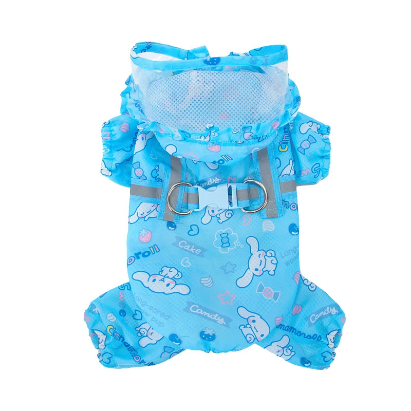 Cinnamoroll Pet Raincoat Waterproof Hood Rain Jacket