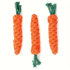 3Pcs Carrot-Shaped Dog Chew Toys Durable Polyester