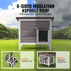 Succebuy Outdoor Cat House Weatherproof, Feral Shelter
