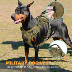 Tactical Dog Harness, No Pull Adjustable Breathable