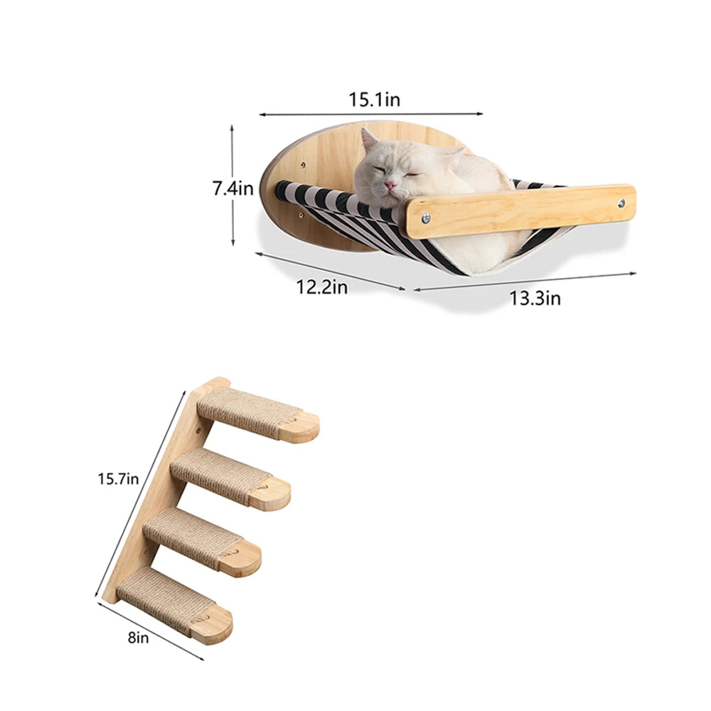 3Pcs Cat Hammock With Four Step Sisal