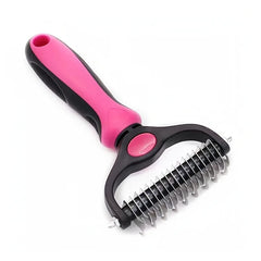 Dual-Sided Pet Grooming Brush:,Stainless Steel Deshedding Detangling