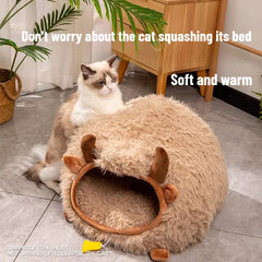 New Cat Bed Yak-Shaped Winter-Warm Semi-Enclosed House
