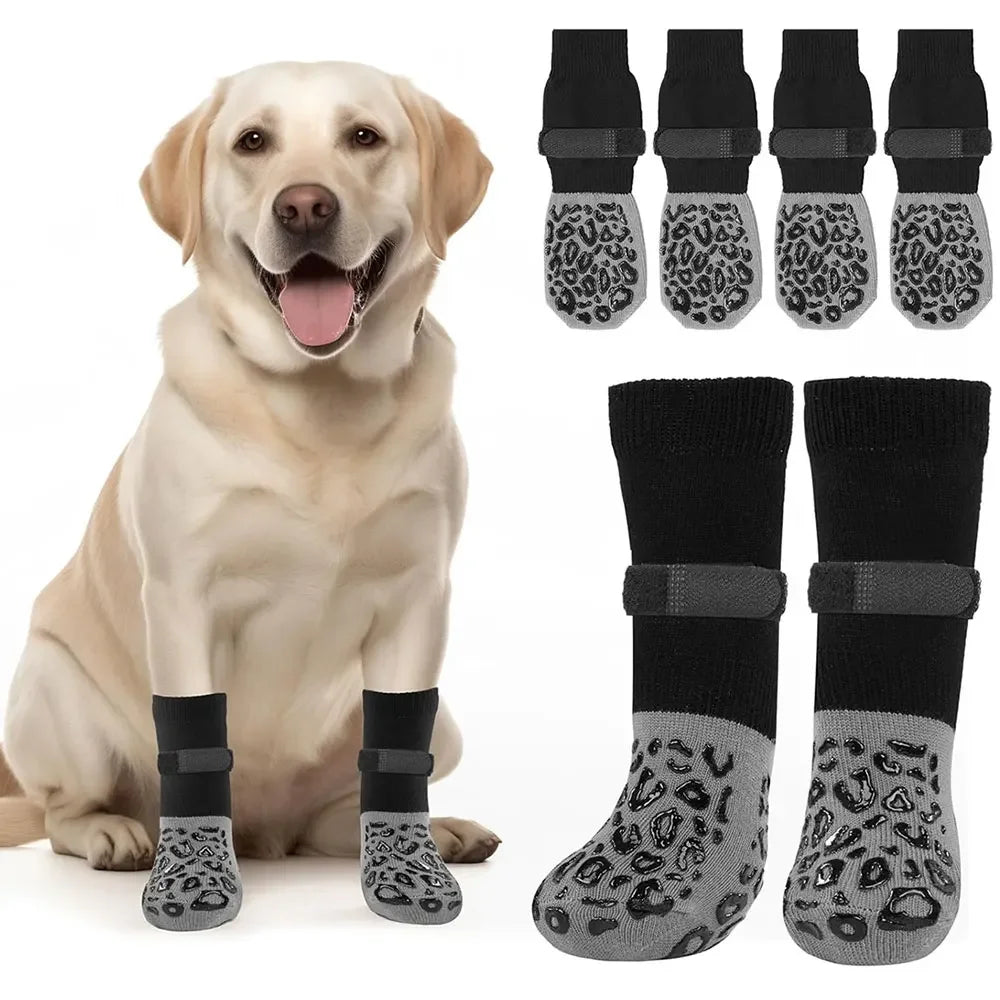 4-Piece Waterproof Dog Paw Protectors Anti-Slip Boots