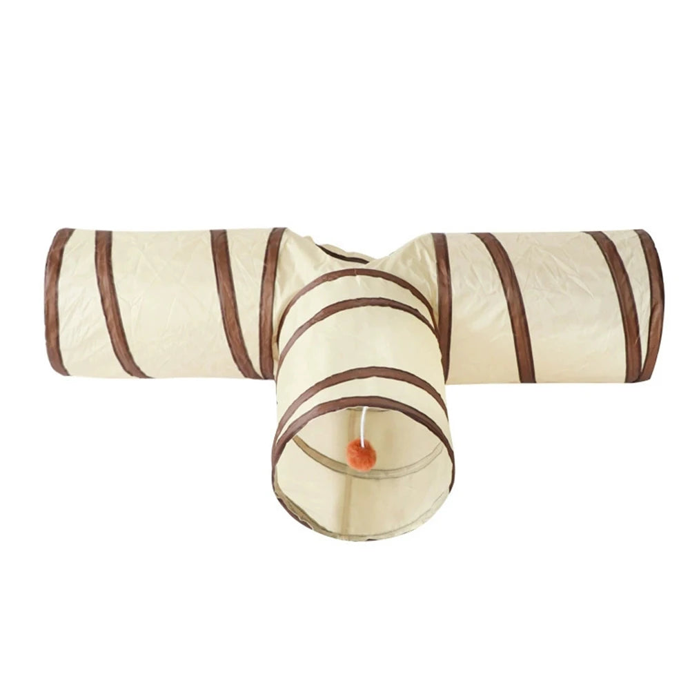 1Pc Cat Tunnel, Collapsible Tube With Play
