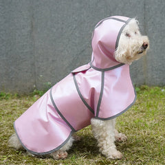 Reflective Strap Dog Raincoat Hooded Slicker Poncho