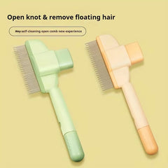 Pet One Button Self Cleaning Grooming Gloves