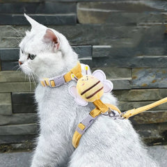 Cat Harness Leash Collar Set Adjustable Cartoon