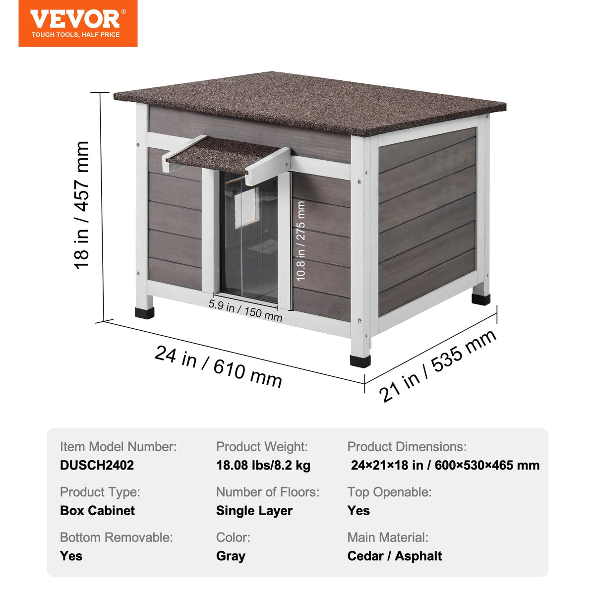 Succebuy Outdoor Cat House Weatherproof, Feral Shelter