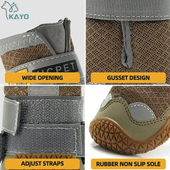 4-Piece/Set Pet Dog Shoes Reflective Waterproof Boots