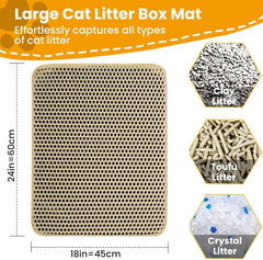 1Pc Large Size Cat Litter Mat-Advanced Honeycomb