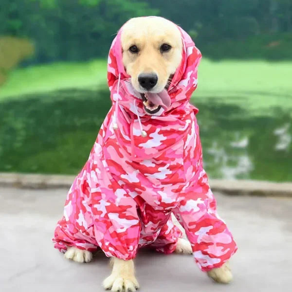 Waterproof Dog Raincoat Hoodie Jacket Rain Poncho