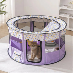 Foldable Mesh Ventilated Circular Cat Nest Outdoor/Indoor
