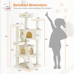 Jhk 54In Tall Multi-Level Cat Tree Tower