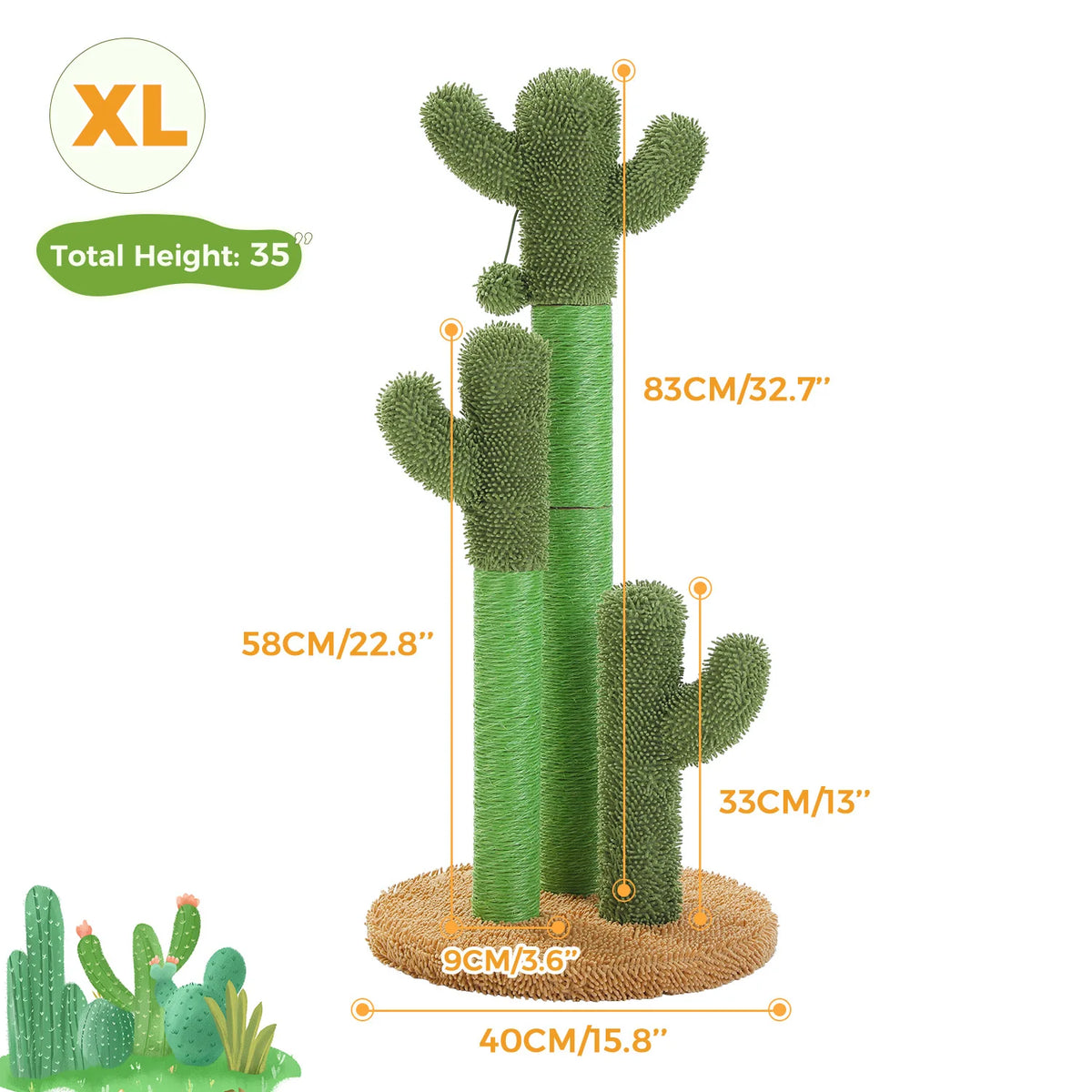 Cactus Cat Scratching Post For Indoor Tall