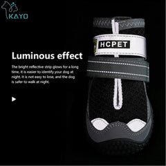 4-Piece/Set Pet Dog Shoes Reflective Waterproof Boots