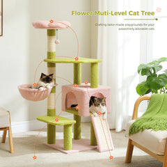Flower Cat Tree, Multi-Level Tower With Sisal