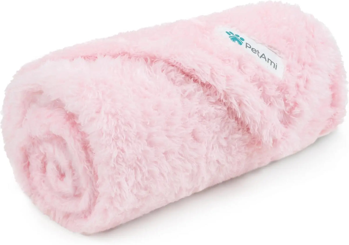 Pink Fluffy Dog Blanket For Small Sherpa